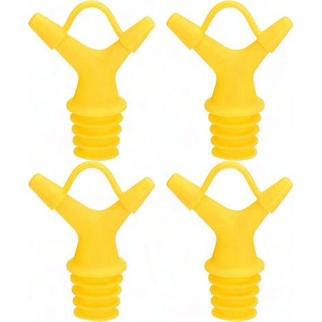 Bouchon Verseur Double Bec pour Bouteille de Vin, Lot de 4, Idéal pour Alcool, Huile d’Olive, Vinaigre et Service de Vin (1/5)