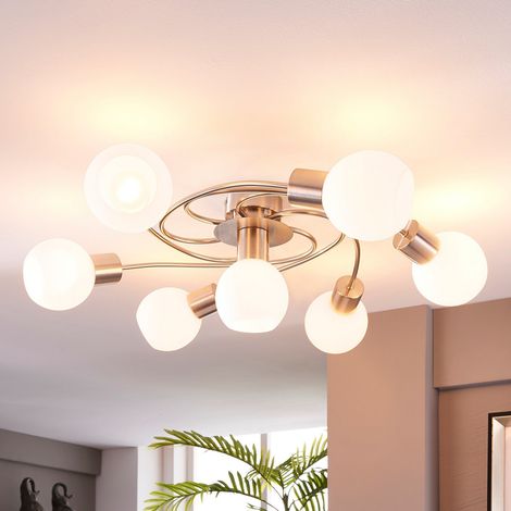 [GEBRAUCHT] B-Ware Lindby Deckenlampe Deckenleuchte Ciala Glas Nickel E14 Siebenflammig