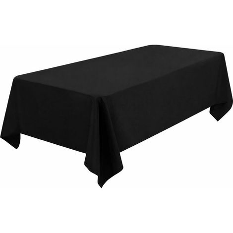 Tischdecke Rechteckig 153x260 cm Schwarz, Polyester, Pflegeleicht