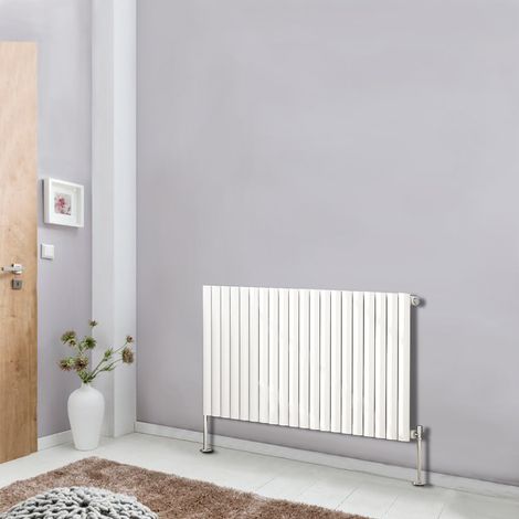 NRG Designer Radiator White Oval Column Central Heating Rads Horizontal 600x1180mm Single