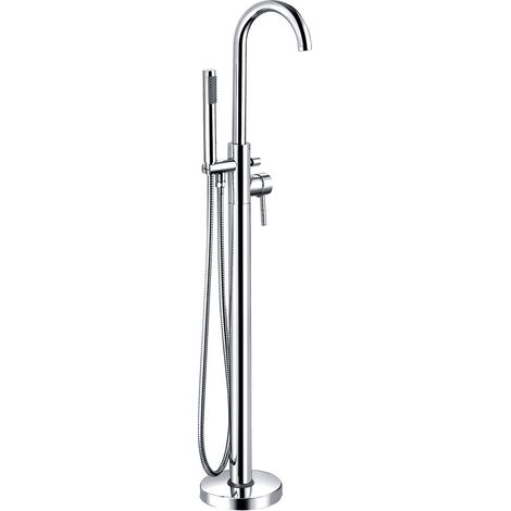 Contemporary Bathroom Bath Tap – Round Lever, 180 x 100mm, Chrome