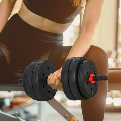 Questo set di manubri 2 in 1 include manubri regolabili da 25 kg e un bilanciere, attrezzatura professionale per l'allenamento della forza con manubri e il sollevamento pesi, adatta per l'uso domestic (1/5)