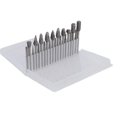 Ortviai Ensemble de 20 fraises rotatives en carbure de tungstène 3×3 mm et 3×6 mm, tige 6,35 mm pour gravure et meulage (1/5)