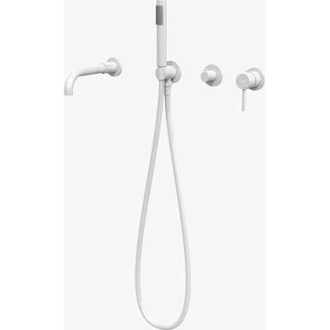 Mitigeur de baignoire à encastrer 4 trous Blanc - Corbeau
