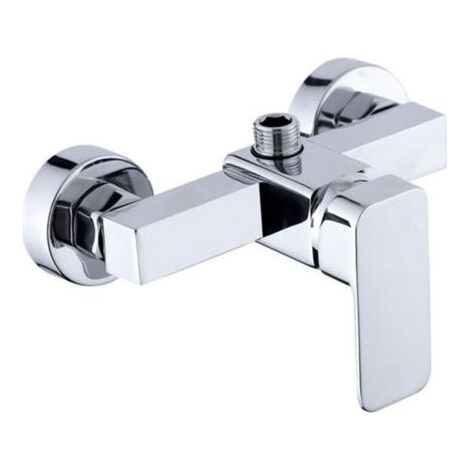 Robinet de douche mural moderne chromé avec mitigeur de douche pour eau froide et chaude, (1/4)