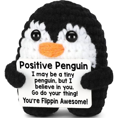 Penguin - Crochet - Animal - Emotionnel - Pour Décoration Intérieure Et Cadeau - 8 cm × 6 cm - 1 Pièce (1/5)