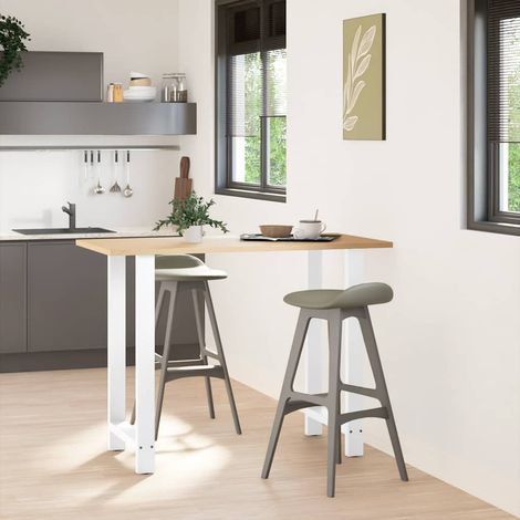 Pieds de table de bar Blanc 2 pièces 60 x (100-101) cm Acier
