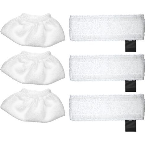 6 Microfiber Cloths Compatible with Karcher SC2/ SC3/ SC4/ SC5 Steam Cleaners, Replacement Cloths Effectively Remove Dirt and Scratches, 3 Cloths + 3 Hand Covers (1/5)