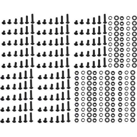 Assortiment de vis à six pans creux M3 en acier allié noir, écrous hexagonaux et rondelles (tête bouton) (1/5)