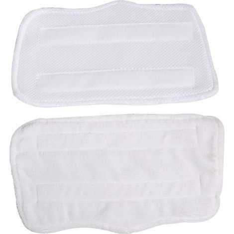 Set di 8 coperture di ricambio in microfibra per pulitore a vapore, bianche, lavabili e riutilizzabili per pavimenti duri. (1/5)