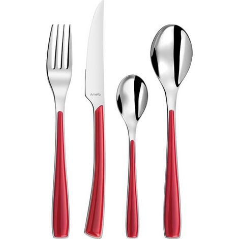 Set di posate rosse da 24 pezzi - 2224RDAF11C71 - Amefa