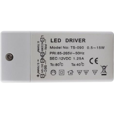 Entrée: 220-240V sortie: DC 12V 1.25A DC 15W, ampoule LED transformateur driver convertisseur conducteur alimentation de tension constante