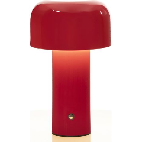 Lampe de table LED sans fil, lampe de bureau en forme de champignon rechargeable par USB, veilleuse tactile, gradation continue à 3 couleurs, rouge (1/5)