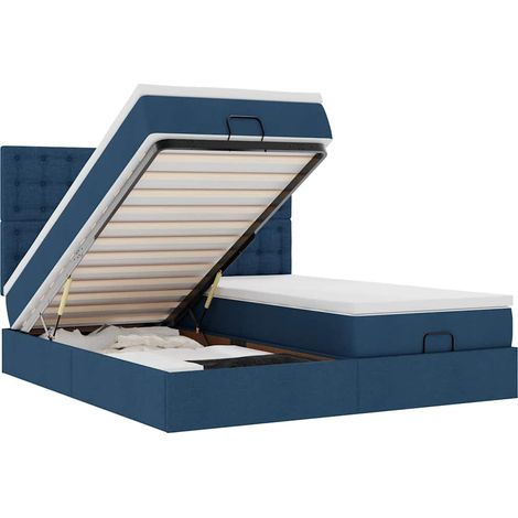 Maison Exclusive - Ottoman-Bett mit Matratzen Blau 180x200 cm Sto