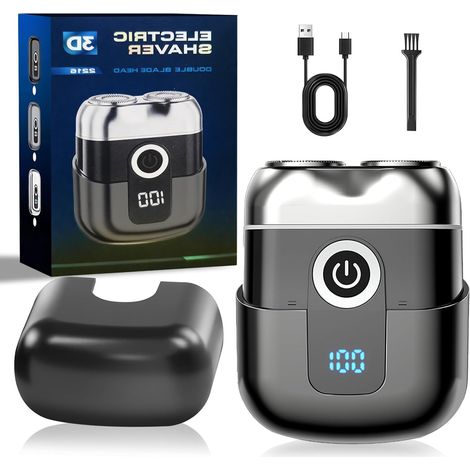 Rasoirs électriques pour hommes, mini-rasoirs électriques pour hommes, tondeuses à barbe pour hommes, tondeuses escamotables, charge rapide USB-C – design portable, idéal pour les voyages et la maison (1/5)