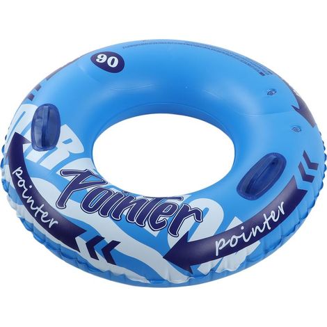 Bouée de natation gonflable en PVC épais avec double valve anti-fuite et poignée pour piscine, bain ou plage - Bleu (1/5)