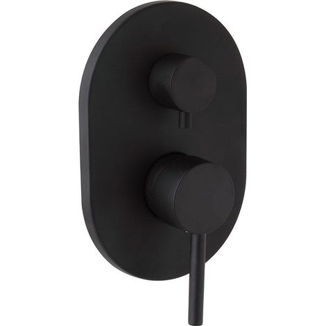 Duscharmatur Mit Umsteller + Einbaukörper, Schwarzmatt  Fassa