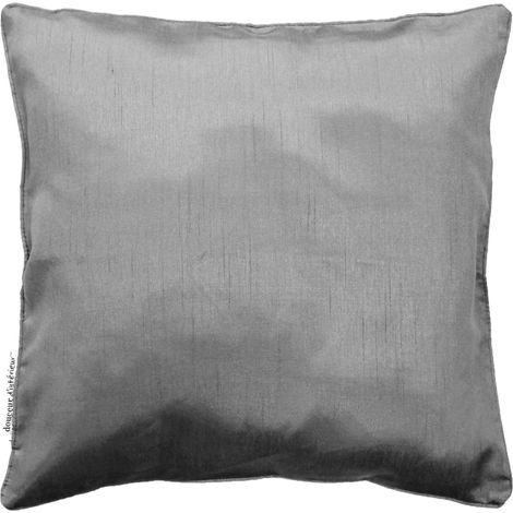 Housse de coussin 40 x 40 cm Shantung Shana gris perle (1/3)
