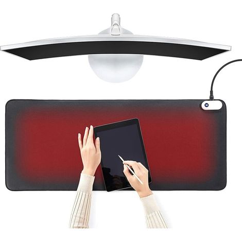 Heated Desk Pad, Heated Mouse Pad- 31.5 x 13 inch, 3 Gear Heated Mouse, Heated Desk Mat, Desk Warmer - Ideal for Office and Home(Black) (1/5)