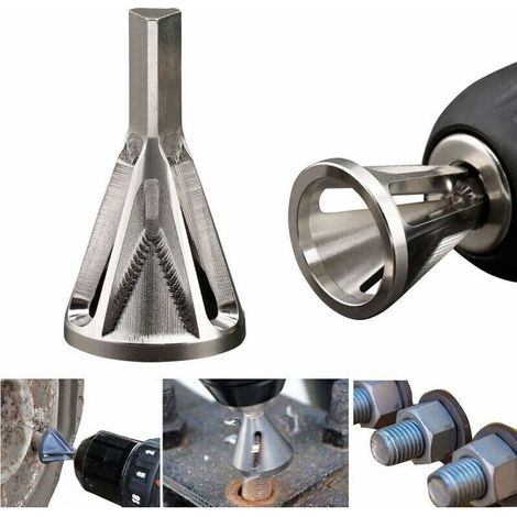 External stainless steel deburring tool for screws sizes 8 to 32 (silver) - Pack of 2 - AquaForge (1/4)