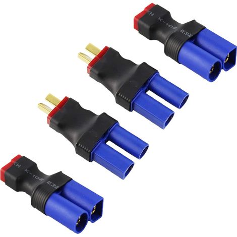 2 pièces Adaptateur de Connecteur Femelle Fiche à Connecteur Mâle EC5 et 2 pièces Adaptateur de Connecteur Mâle Fiche à Connecteur Femelle EC5 pour Batterie RC (1/4)