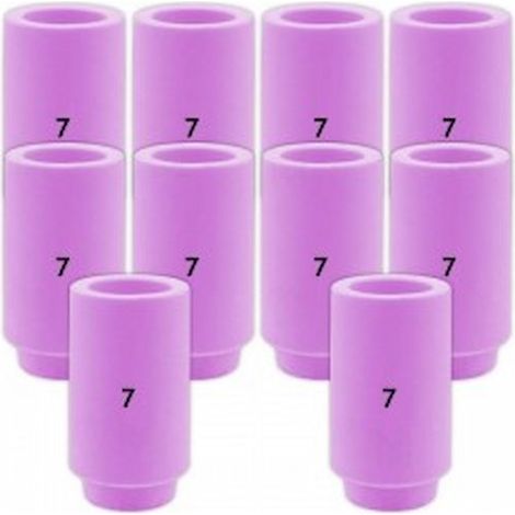 Buse Ceramique Longue N7 D.11 mm pour Torche TIG 17/18/26 - Montage Long 76 mm - Consommable TRAFIMET (1/2)