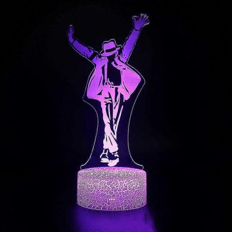 Lampe illusion Michael Jackson Veilleuse 3D avec télécommande 16 couleurs, décoration de chambre