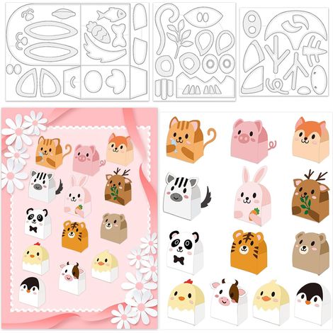 3D Boîte Matrices Animal Bonbons Metal Die Coupes Papier Carte Artisanat Coupe Die Kit pour Carte Fabrication Et Photo Album Lapin Pochoirs Décorations (1/5)