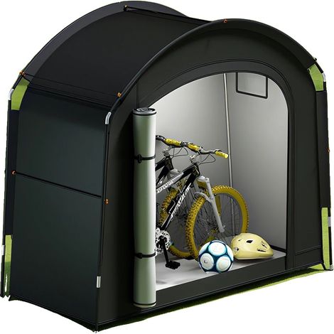 Tente de rangement pour vélos, protection imperméable, design spacieux, noir (1/2)