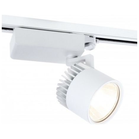 Projecteur LED 31W blanc orientable 130x226mm 4000K 3189lm pour rail 3 allumages 15° IP20 METEOR PLANLICHT S05S290-WSWSC1840H11