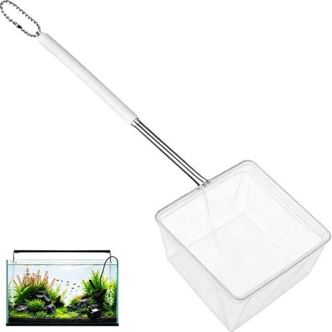 Mini Épuisette Aquarium avec Manche Extensible en Acier Inoxydable 5CM Filet de Pêche à Mailles Fines Souples pour Crevettes, Poissons, Aquariums et Petits Bassins (1/5)