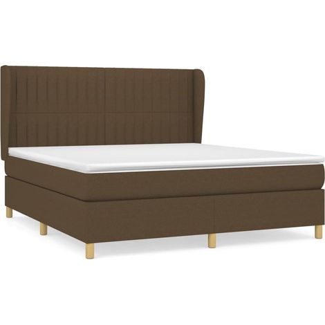 Maison Exclusive - Sommier à lattes de lit avec matelas Marron foncé 160x200 cm (1/5)