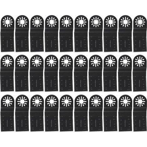 Lame De Scie Oscillante - Acier Haut Carbone - Pour Bois Plastique Metaux Tendres - 95 Mm - 34 Mm - Noir - Lot De 30 (1/5)