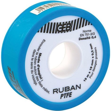 815119 ruban ptfe special gros diametre 19mm x 15m x 0,2mm