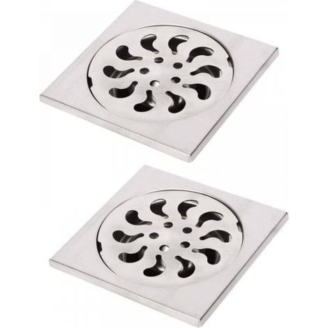 10x10x30mm 2pcs Siphon de Sol Acier Inoxydable, Grille de Douche Carrée Filtre de Douche Drain de Douche Attrape Cheveux pour Salle de Bain (1/5)