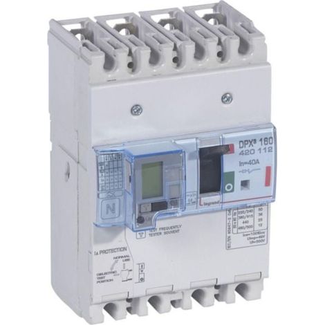 Disjoncteur magnétothermique différentiel DPX³160 pouvoir de coupure 36kA 400V - 4P - 40A - LEGRAND