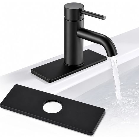 Stainless Steel Faucet Cover - Single Hole Deck Plate for Kitchen and Bathroom (6.3" x 2.6") (1/5)