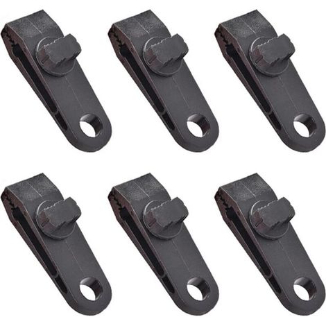Set mit 6 windfesten Zeltclips, Planenklemmen für Camping und Sonnenschirme, zur Befestigung von Planen und Abdeckungen - Crezuo
