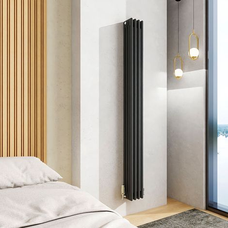 AICA 1800x200mm Anthracite Vertical Traditional Radiator Cast Iron 4 Column Heating UK (1/5)