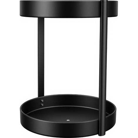 Lazy Susan Plateau tournant en métal à 2 étages, 30 cm, noir, rotatif à 360° (1/5)