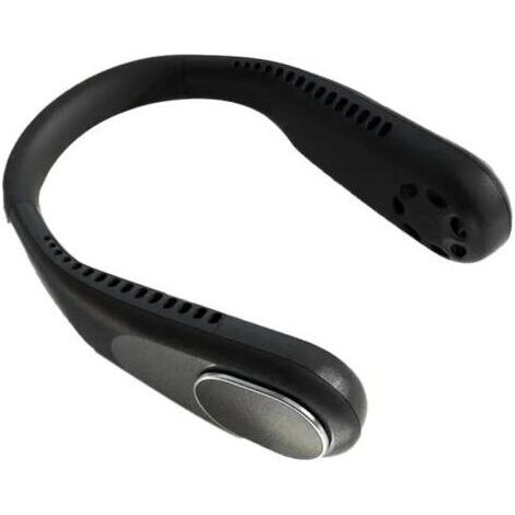 BUNTHAUS Ventilateur de cou sans feuilles paresseux charge USB muet mini étudiant sport noir (1/3)