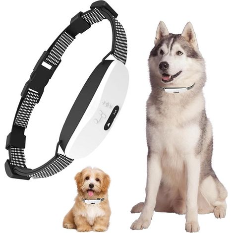 EASYCOMFORT Collier anti-aboiement chien rechargeable étanche, dressage intelligent avec bip, vibration et choc, 8 niveaux de sensibilité réglables pour petit, moyen et grand chien (1/5)