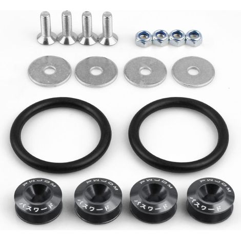 JDM Automotive Front and Rear Bumper Reinforcement Washers, Reinforcement Screws, Modified Shims, Bumper Quick-Release Clips, and Bracket Buckles - Titanium Color