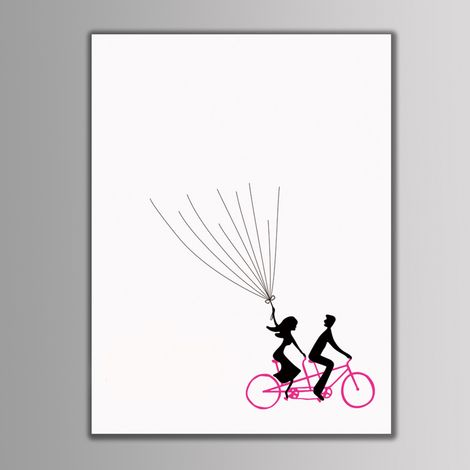 Arbre à empreintes digitales Toile pour invités mariage personnalisé Signature avec encre Vélo Rose Taille 12 (1/3)