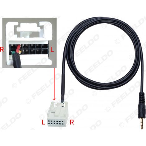 Câble d'entrée audio AUX compatible avec BMW E39 E53 X5 E60 E61 (connecteur mâle 3,5 mm)