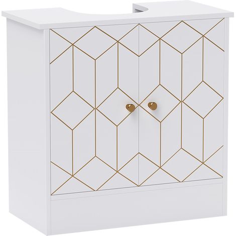 HOMCOM Bathroom Under Sink Cabinet for Basin with or without Pedestal White (1/5)