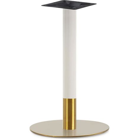 Pied de Table 45 x 45 x 72 cm Acier - Blanc, Doré (1/4)