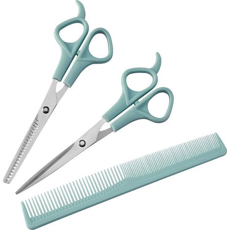 Ciseaux À Couper Les Cheveux - Lame En Acier Inoxydable - Pour Coiffure Maison Salon Barbe Perruque Animal - Lot De 3 (1/5)