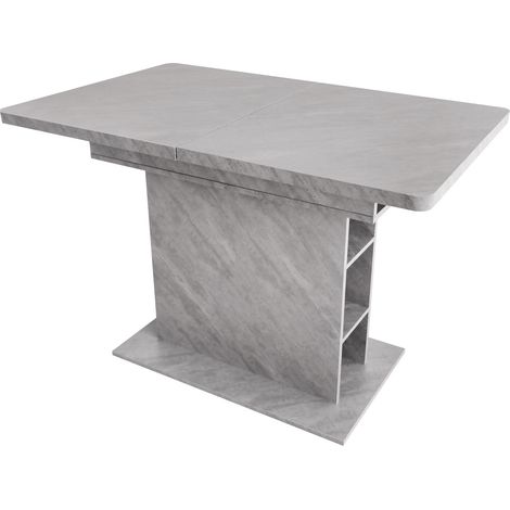 Tavolo da pranzo allungabile rettangolare con contenitore, grigio, 130x70x75 cm (1/5)