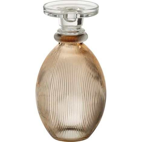 Chandelier Vase en Verre "Malik" 28cm Taupe